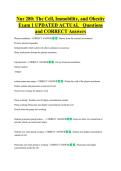 Nur 280&colon; The Cell&comma; Immobility&comma; and Obesity  Exam 1 UPDATED ACTUAL   Questions  and CORRECT Answers