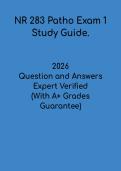 NR 283 Patho Exam 1 Study Guide PDF &vert; Pathophysiology Review & Nursing Exam Prep