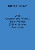 NR 283 Exam 2 Questions & Answers PDF &vert; Pathophysiology Nursing Study Guide & Test Prep