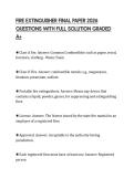FIRE EXTINGUISHER FINAL PAPER 2026 QUESTIONS WITH FULL SOLUTION GRADED A&plus;