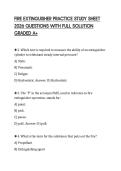 FIRE EXTINGUISHER PRACTICE STUDY SHEET 2026 QUESTIONS WITH FULL SOLUTION GRADED A&plus;
