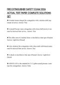FIRE EXTINGUISHER SAFETY EXAM 2026 ACTUAL TEST PAPER COMPLETE SOLUTIONS SET