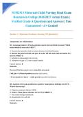 NUR2513 Maternal-Child Nursing Final Exam Rasmussen College 2026&sol;2027 Actual Exam &vert; Verified Grade A Questions and Answers &vert; Pass Guaranteed - A&plus; Graded
