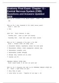 Anatomy Final Exam&colon; Chapter 13 - Central Nervous System &lpar;CNS&rpar; Questions and Answers Updated 2026
