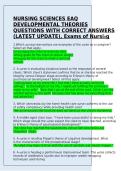  Nursing Sciences EAQ Developmental Theories Exam Prep &vert; Verified Questions & Correct Answers &vert; Complete Review Pack