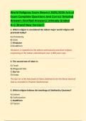 World Religions Exam Newest 2025&sol;2026 Actual  Exam Complete Questions And Correct Detailed  Answers &lpar;Verified Answers&rpar; &vert;Already Graded  A&plus;&vert;&vert;Brand New Version&excl;&excl; 