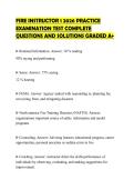FIRE INSTRUCTOR 1 2026 PRACTICE EXAMINATION TEST COMPLETE QUESTIONS AND SOLUTIONS GRADED A&plus;