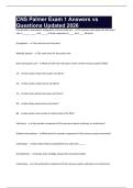 CNS Palmer Exam 1 Answers vs Questions Updated 2026