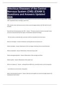 Infectious Diseases of the Central Nervous System &lpar;CNS&rpar; &lpar;EXAM 3&rpar; Questions and Answers Updated 2026