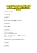 Integrated Science Exam 3 UPDATED  ACTUAL   Questions and CORRECT  Answers 