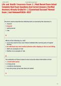 Life and Health Insurance Exam 1  Most Recent Exam Actual  Complete Real Exam Questions And Correct Answers &lpar;Verified  Answers&rpar; Already Graded A&plus; &vert;&vert; Guaranteed Success&excl;&excl; Newest  Exam &vert; Just Released&excl;&excl;2026 -2027  