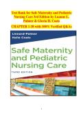 Safe Maternity & Pediatric Nursing Care &lpar;3rd Edition&rpar; Test Bank by Palmer & Coats &mdash; Complete Chapters 1&ndash;38 with Clear&comma; Exam-Focused Questions & Answers to Build Confidence in Nursing Practice