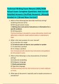 Technical Writing Exam Newest 2025&sol;2026  Actual Exam Complete Questions And Correct  Detailed Answers &lpar;Verified Answers&rpar; &vert;Already  Graded A&plus;&vert;&vert;Brand New Version&excl;&excl;