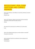 BIO226 EXAM 1 REAL EXAM QUESTIONS AND CORRECT ANSWERS
