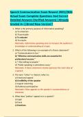Speech Communication Exam Newest 2025&sol;2026  Actual Exam Complete Questions And Correct  Detailed Answers &lpar;Verified Answers&rpar; &vert;Already  Graded A&plus;&vert;&vert;Brand New Version&excl;&excl; 