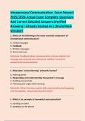 Interpersonal Communication  Exam Newest  2025&sol;2026 Actual Exam Complete Questions  And Correct Detailed Answers &lpar;Verified  Answers&rpar; &vert;Already Graded A&plus;&vert;&vert;Brand New  Version&excl;&excl;