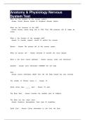 Anatomy & Physiology Nervous System Test 