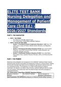 Elite Test Bank&colon; Nursing Delegation and Management of Patient Care &lpar;3rd Edition&rpar; by Motacki & Burke &vert; 2026&sol;2027 Standards
