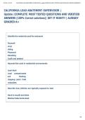 CALIFORNIA LEAD ABATEMENT SUPERVISOR &vert;  Update &vert;COMPLETE MOST TESTED QUESTIONS AND VERIFIED  ANSWERS &lpar;100&percnt; Correct solutions&rpar;&vert; GET IT RIGHT&excl;&excl; &vert; ALREADY  GRADED A&plus;
