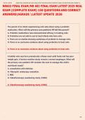 NR602 FINAL EXAM&sol;NR 602 FINAL EXAM LATEST 2025 REAL  EXAM &lpar;COMPLETE EXAM&rpar; 150 QUESTIONS AND CORRECT  ANSWERS&vert;AGRADE LATEST UPDATE 2026  