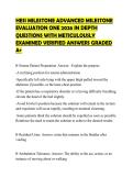 HESI MILESTONE ADVANCED MILESTONE EVALUATION ONE 2026 IN DEPTH QUESTIONS WITH METICULOUSLY EXAMINED VERIFIED ANSWERS GRADED A&plus;