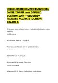 HESI MILESTONE COMPREHENSIVE EXAM ONE TEST PAPER 2026 DETAILED QUESTIONS AND THOROUGHLY REVIEWED ACCURATE SOLUTIONS GRADED A&plus;