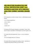 HESI MILESTONE EXAMINATION ONE ACTUAL CERTIFICATION SCRIPT 2026 EXTENSIVE QUESTIONS WITH PRECISELY ANALYZED CORRECT ANSWERS GRADED A&plus;