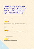 - CCMA Exam Study Guide 2025 Test Review &vert; Exam Questions with 100&percnt; Correct Answers &vert; Newest Update 2026 &vert; 2027 &lpar;Rated A&rpar;       