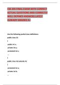 CSE 205 FINAL EXAM WITH CORRECT ACTUAL QUESTIONS AND CORRECTLY WELL DEFINED ANSWERS LATEST ALREADY GRADED A&plus;
