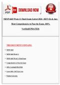 NRNP 6665 Week 11 Final Exam &lpar;Latest 2025 &sol; 2026&rpar; Qs & Ans&colon; Most Comprehensive to Pass the Exam&comma; 100&percnt; Verified&lpar;UPDATED&rpar;