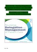 Nursing Delegation & Patient Care Management&comma; 2nd Edition &vert; Instructor Test Bank Companion for Comprehensive Exam Prep&comma; Chapter-by-Chapter Q&A&comma; and Clear Rationales