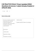 CJE PRACTICE EXAM 1 Exam &lpar;updated 2026&rpar; Questions & Answers &vert; Latest Already Graded A&plus; UPDATE 2026