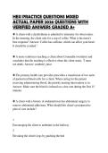 HESI PRACTICE QUESTIONS MIXED ACTUAL PAPER 2026 QUESTIONS WITH VERIFIED ANSWERS GRADED A&plus;