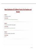 Water Distribution D2 California Practice Test Questions and Answers