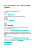 NYC Real Estate Exam Questions And Answers