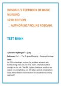 Rosdahl Basic Nursing Test Bank 12th Ed &vert; NCLEX-PN MCQs&comma; Nursing Fundamentals Study Guide&comma; Clinical Judgment Questions 2026