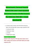 Massachusetts Chartered Financial  Analyst &lpar;CFA&rpar; Level II Exam Questions  And Correct Answers &lpar;Verified Answers&rpar;  Plus Rationales 2026 Q&A &vert; Instant  Download Pdf 