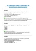 TEXAS MASSAGE THERAPIST LICENSING EXAM QUESTIONS AND CORRECT ANSWERS&period;