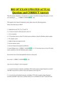 BIO 107 EXAM UPDATED ACTUAL   Questions and CORRECT Answers