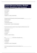 Central Nervous System&colon; Multiple Choice Questions and Answers