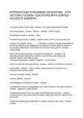 INTRODUCTION TO BUSINESS ACCOUNTING - D774  SECTION 2 LESSON 1 QUESTIONS WITH VERIFIED   ACCURATE ANSWERS