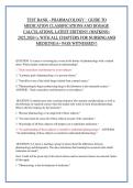 TEST BANK - PHARMACOLOGY &colon;  GUIDE TO MEDICATION CLASSIFICATIONS AND DOSAGE CALCULATIONS&comma; LATEST EDITION&excl;&excl; &lpar;WATKINS< 2025&comma;2026>&rpar;&comma; WITH ALL CHAPTERS FOR NURSING AND MEDICINE&vert;A&plus; PASS WITNESSED&excl;&excl;&vert;