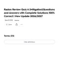 Radon Review Quiz 6 &lpar;Mitigation&rpar;Questions and Answers with Complete Solutions 100&percnt; Correct &vert; New Update 2026&sol;2027