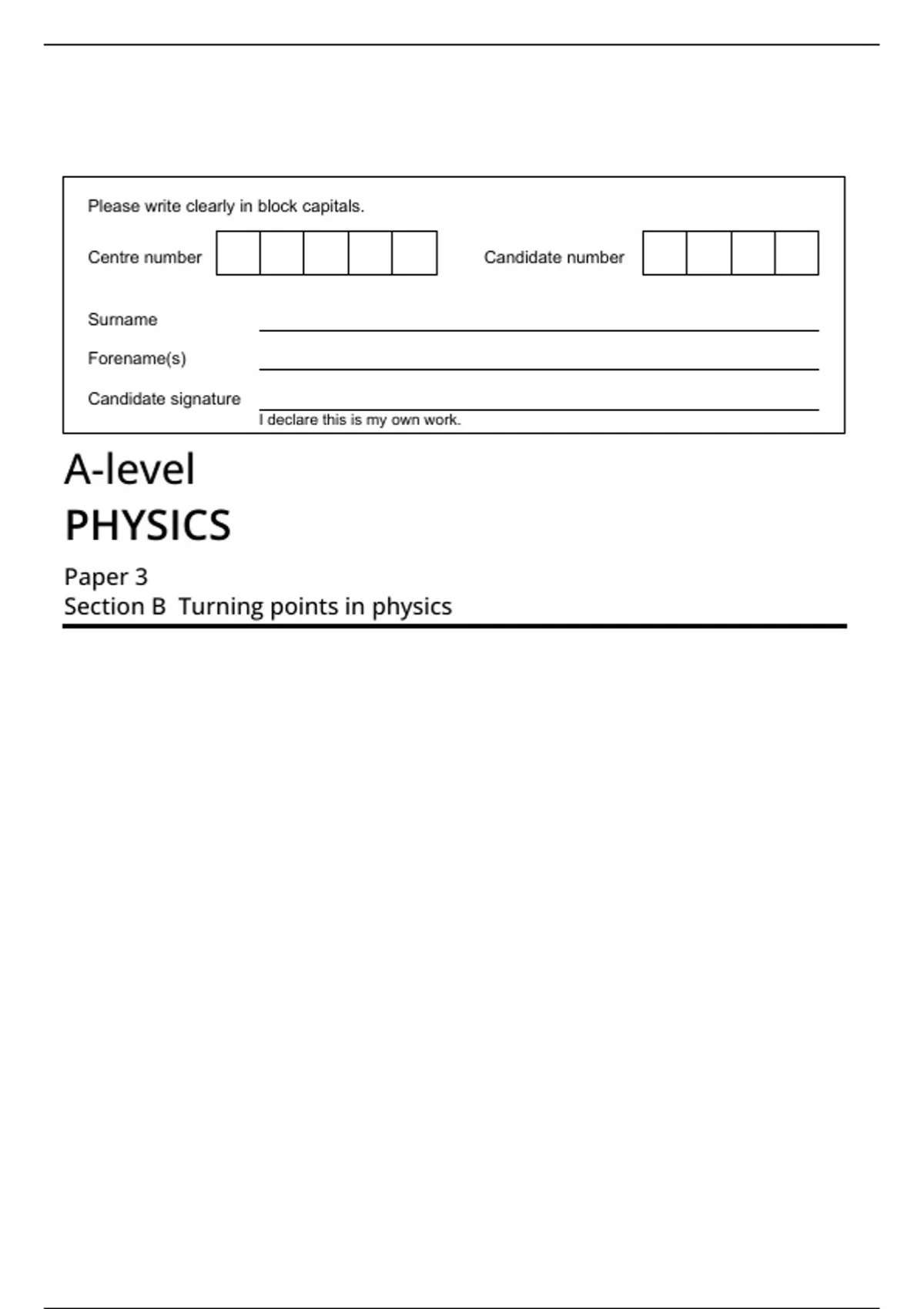 AQA MERGED QUESTION PAPER AND MARK SCHEME 2025 A-level PHYSICS 7408/3BD ...