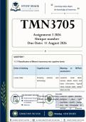 TMN3705 Assignment 3 &lpar;QUALITY ANSWERS&rpar; 2026 
