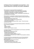 INTRODUCTION TO BUSINESS ACCOUNTING - D774 QUESTIONS WITH VERIFIED ACCURATE ANSWERS