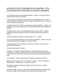 INTRODUCTION TO BUSINESS ACCOUNTING - D774 QUESTIONS WITH VERIFIED ACCURATE ANSWERS