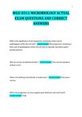 WGU D311 MICROBIOLOGY ACTUAL EXAM QUESTIONS AND CORRECT ANSWERS