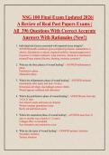 NSG 100 Final Exam Updated 2026&vert; A Review of Real Past Papers Exams &vert; All  396 Questions With Correct Accurate    Answers With Rationales &lpar;New&excl;&rpar;