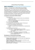 Summary of Clinical Neuropsychology - Clinical Neuropsychology